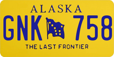 AK license plate GNK758