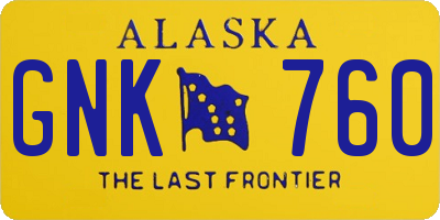 AK license plate GNK760