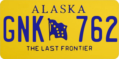 AK license plate GNK762
