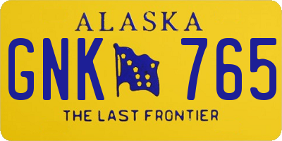 AK license plate GNK765