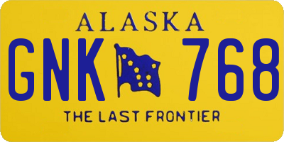 AK license plate GNK768