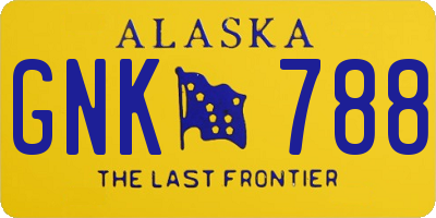 AK license plate GNK788