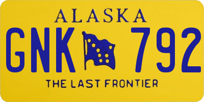 AK license plate GNK792