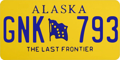 AK license plate GNK793