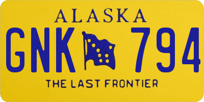 AK license plate GNK794