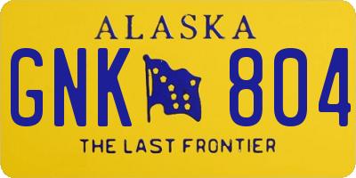 AK license plate GNK804