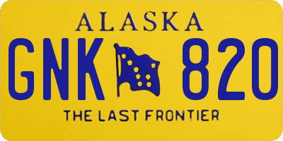 AK license plate GNK820