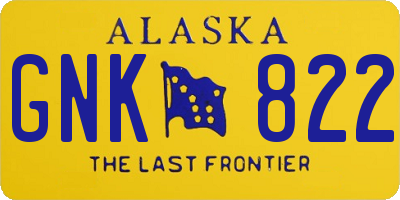 AK license plate GNK822