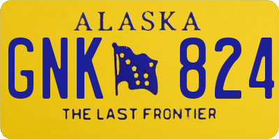 AK license plate GNK824
