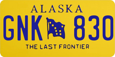 AK license plate GNK830