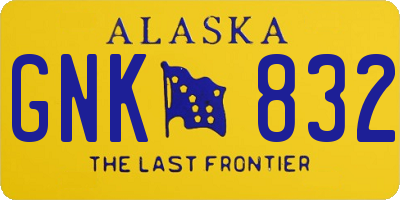 AK license plate GNK832