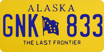 AK license plate GNK833