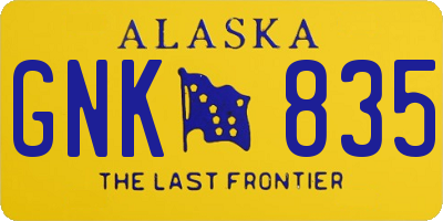 AK license plate GNK835