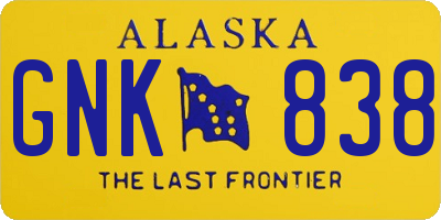 AK license plate GNK838