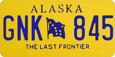 AK license plate GNK845