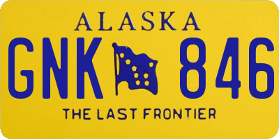 AK license plate GNK846