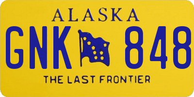 AK license plate GNK848