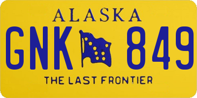 AK license plate GNK849