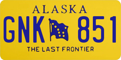 AK license plate GNK851