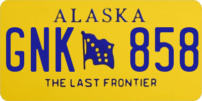 AK license plate GNK858