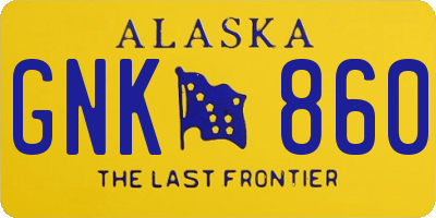 AK license plate GNK860