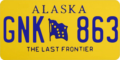 AK license plate GNK863