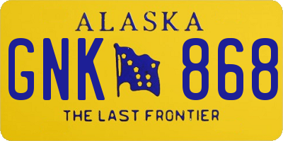 AK license plate GNK868