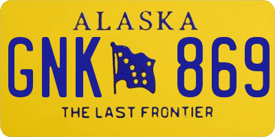 AK license plate GNK869