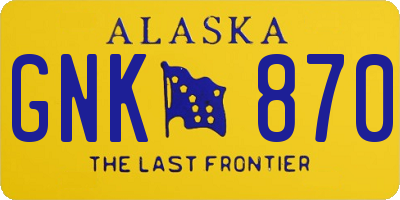 AK license plate GNK870