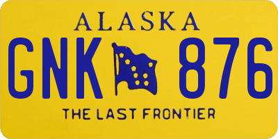 AK license plate GNK876