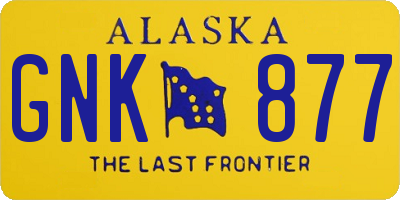 AK license plate GNK877