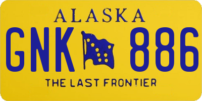 AK license plate GNK886