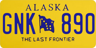 AK license plate GNK890