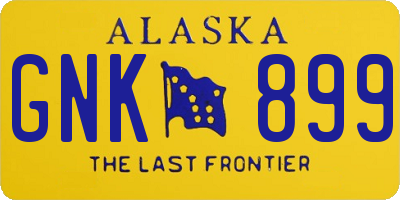 AK license plate GNK899
