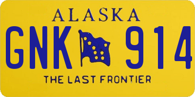 AK license plate GNK914