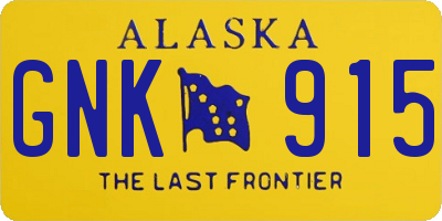 AK license plate GNK915