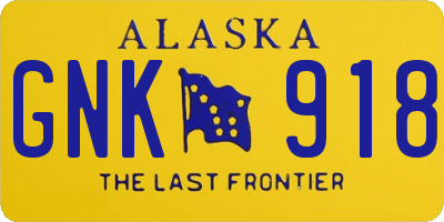 AK license plate GNK918