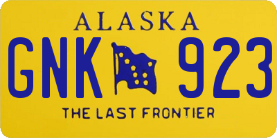 AK license plate GNK923