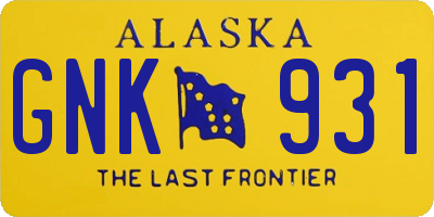 AK license plate GNK931