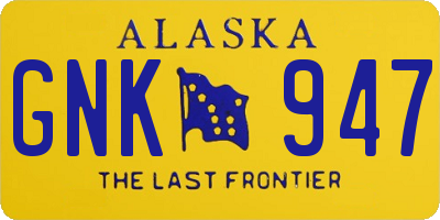 AK license plate GNK947