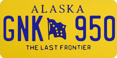 AK license plate GNK950