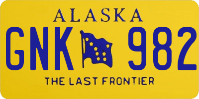 AK license plate GNK982