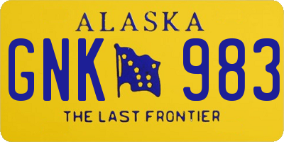 AK license plate GNK983