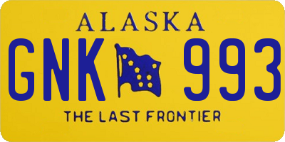 AK license plate GNK993