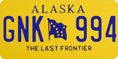 AK license plate GNK994