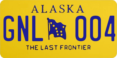 AK license plate GNL004