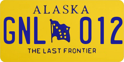 AK license plate GNL012