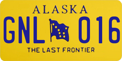 AK license plate GNL016