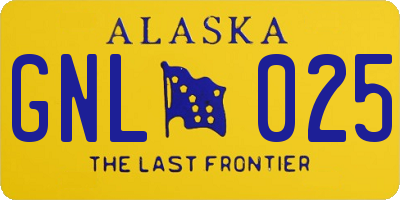 AK license plate GNL025