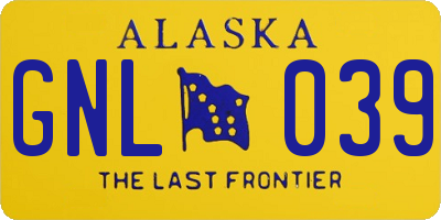 AK license plate GNL039